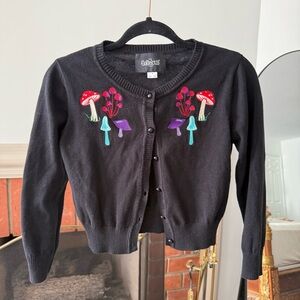 Collectif London Cardigan With Mushroom Embroidery